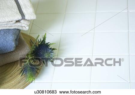 Stock Image - Folded towels. Fotosearch