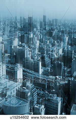 Stock Image - Grey cityscape. Fotosearch