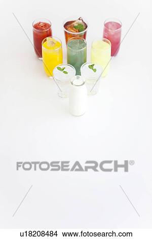 Picture - Group of different drinks. Fotosearch