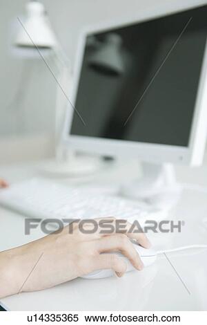 Stock Photography - Hand using computer mouse. Fotosearch