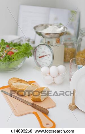 Stock Photo - Ingredients on kitchen counter. Fotosearch