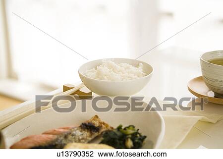Stock Image - Japanese style breakfast. Fotosearch