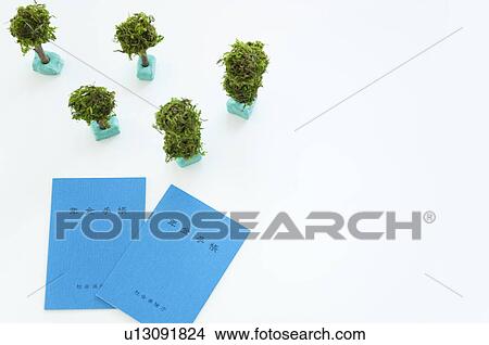 Model trees and pension booklets View Large Photo Image Picture - Model trees and pension booklets. Fotosearch