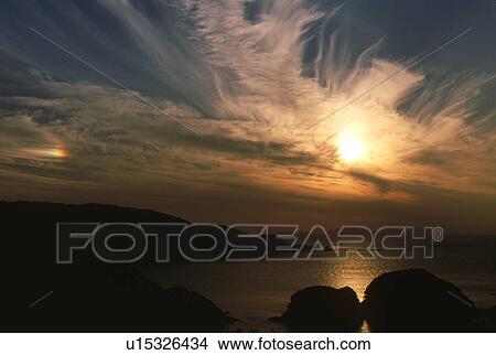 Ocean sunset View Large Photo Image Picture - Ocean sunset. Fotosearch