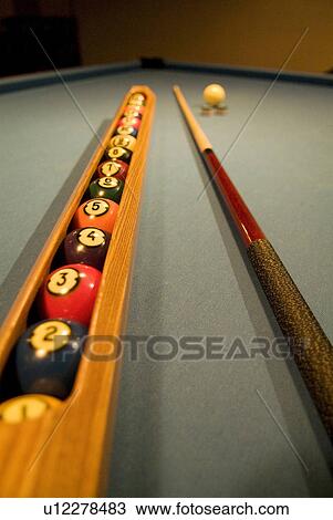 Stock Image - Pool table. Fotosearch