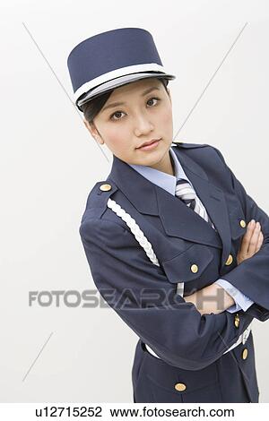 Stock Image - Portrait of a female guard. Fotosearch