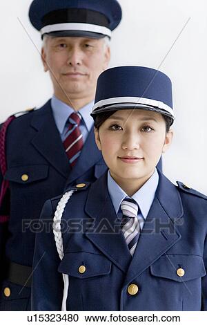 Stock Image - Portrait of guards in uniform. Fotosearch