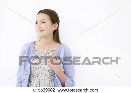 Stock Image - Portrait of young Japanese woman. Fotosearch