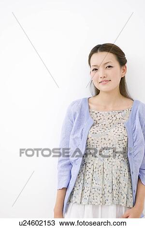 Stock Image - Portrait of young Japanese woman. Fotosearch