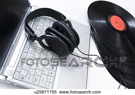 Records next to a laptop and headphones View Large Photo Image Stock Photography - Records next to a laptop and headphones. Fotosearch