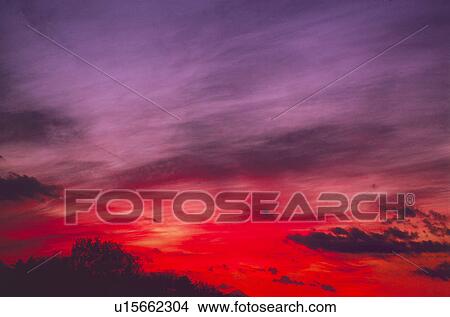 Red sky at sunset View Large Photo Image Picture - Red sky at sunset. Fotosearch