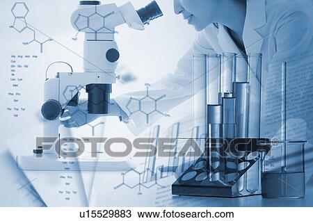 Stock Image - Scientist in a laboratory. Fotosearch