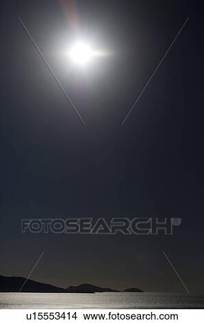 Picture - Sun shining brightly over seascape. Fotosearch