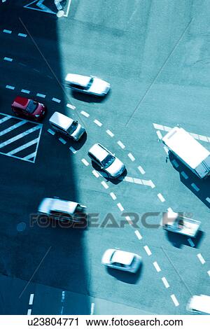 Stock Image - Traffic on urban street. Fotosearch