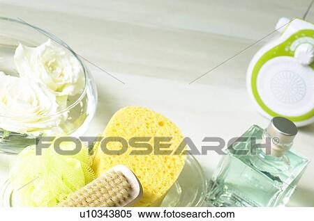 White roses and bathroom items View Large Photo Image Stock Photography - White roses and bathroom items. Fotosearch