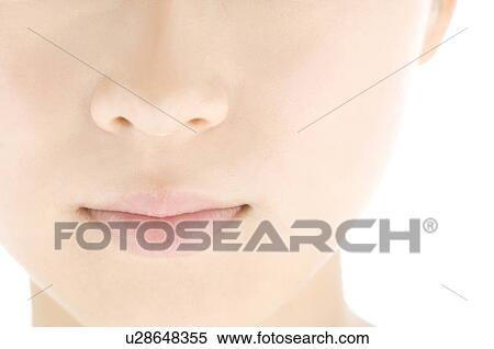 Stock Photography - Woman's lips and nose. Fotosearch