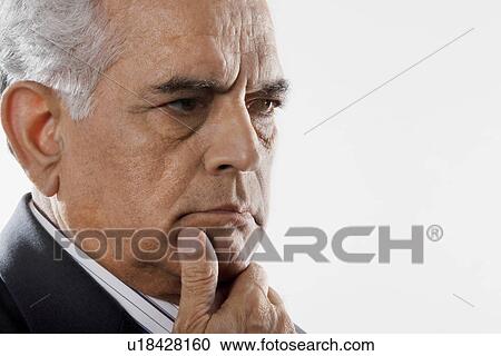 Stock Image - Man in deep thought. Fotosearch