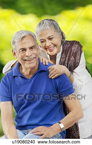 Stock Image - Old couple smiling. Fotosearch