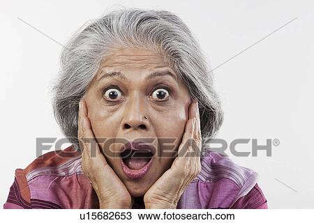 Old woman shocked View Large Photo Image Stock Image - Old woman shocked. Fotosearch