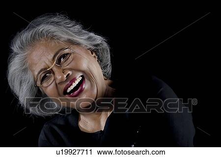 Old woman with glasses laughing View Large Photo Image Stock Image - Old woman with glasses laughing. Fotosearch