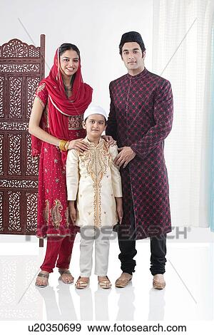 Portrait of a Muslim family View Large Photo Image Stock Photo - Portrait of a Muslim family. Fotosearch