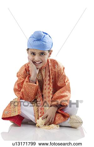 Stock Photo - Portrait of a Sikh boy. Fotosearch
