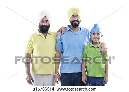 Picture - Portrait of a Sikh family. Fotosearch