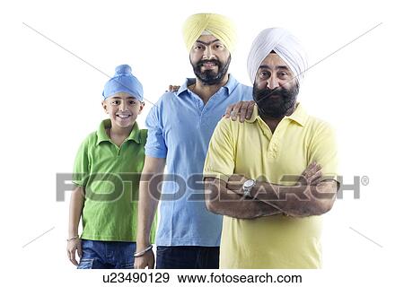 Stock Photo - Portrait of a Sikh family. Fotosearch