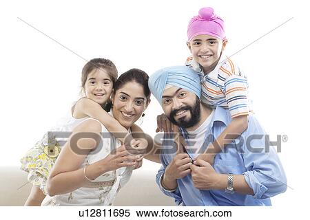 Stock Photography - Portrait of a Sikh family. Fotosearch