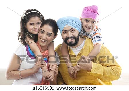 Stock Photography - Portrait of a Sikh family. Fotosearch