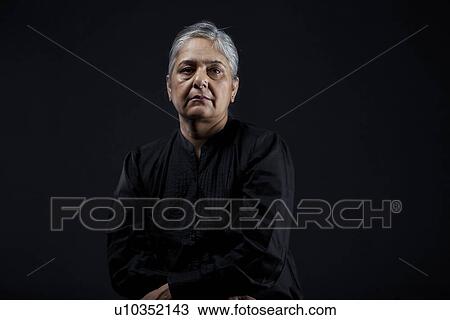 Stock Image - Portrait of an old woman. Fotosearch