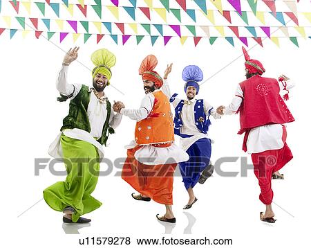Stock Photo - Sikh men dancing. Fotosearch