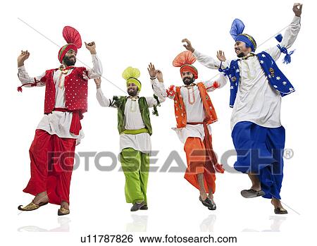 Stock Photograph - Sikh men dancing. Fotosearch