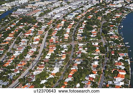 Stock Image - Aerial view of city. Fotosearch