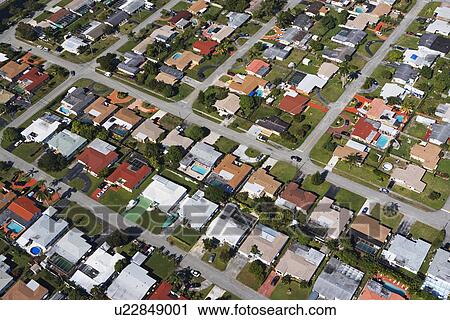 Aerial view of houses View Large Photo Image Stock Image - Aerial view of houses. Fotosearch