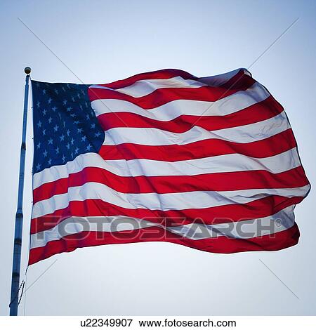 Stock Photo - American flag. Fotosearch