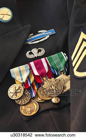 Stock Image - Armed services medals. Fotosearch