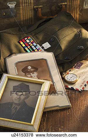 Armed services memorabilia View Large Photo Image Stock Photo - Armed services memorabilia. Fotosearch