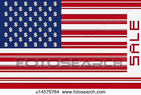 Picture - Barcode of American flag. Fotosearch