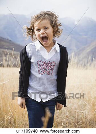 Stock Image - Child screaming. Fotosearch