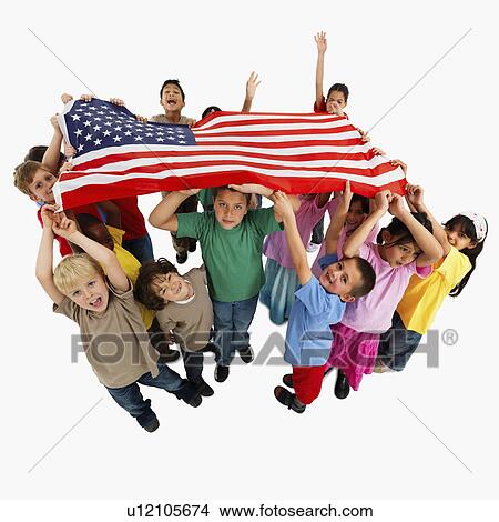 Children holding flag View Large Photo Image Picture - Children holding flag. Fotosearch