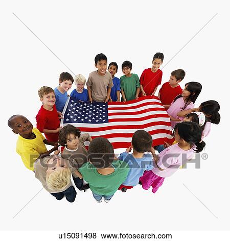Children holding flag View Large Photo Image Stock Photo - Children holding flag. Fotosearch