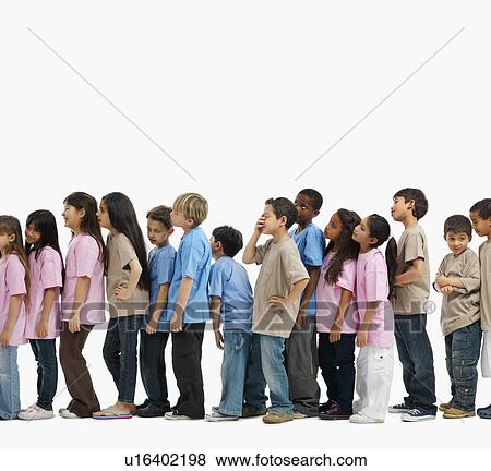 Stock Photo - Children in line. Fotosearch