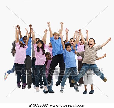 Stock Photo - Children jumping. Fotosearch