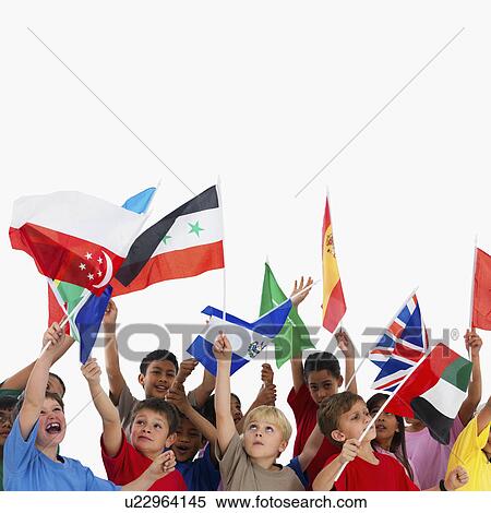 Children waving flags View Large Photo Image Stock Photography - Children waving flags. Fotosearch