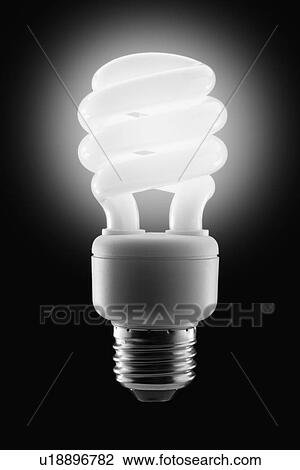 Stock Image - Compact fluorescent light bulb. Fotosearch