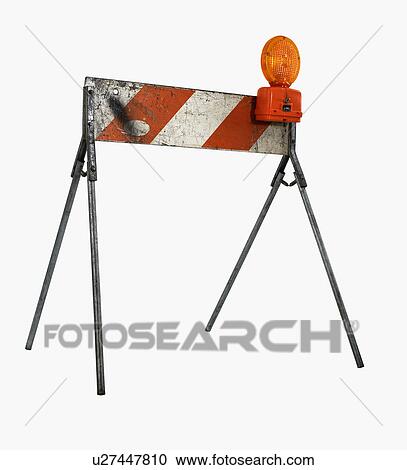 Stock Image - Construction barricade. Fotosearch
