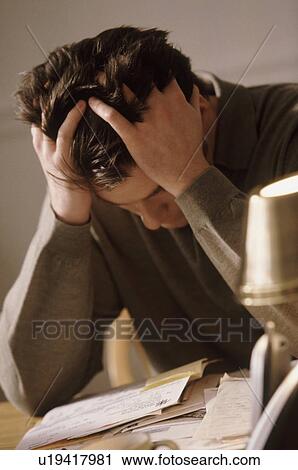 Stock Image - Depressed man. Fotosearch