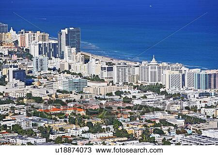 Stock Image - Florida coastline and cityscape. Fotosearch