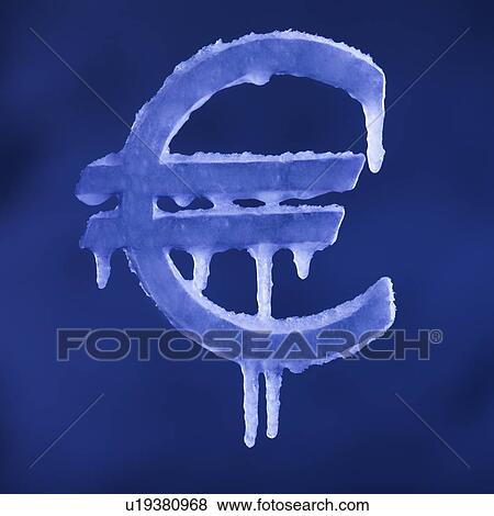 Frozen euro symbol View Large Photo Image Stock Photo - Frozen euro symbol. Fotosearch